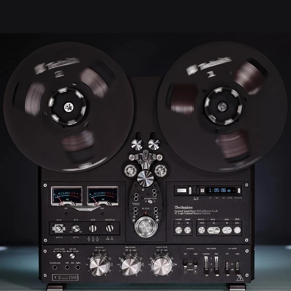 Technics RS-1500 black bespoke reel-to-reel tape recorder