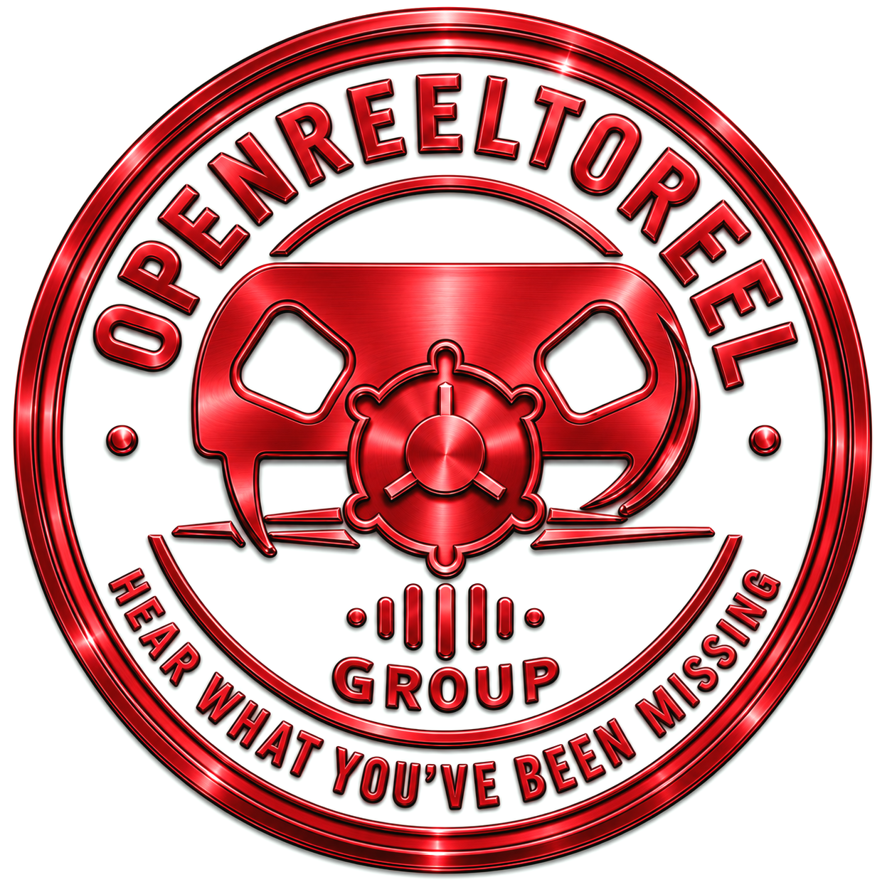 OpenReelToReel Group metallic ruby emblem